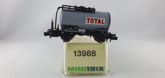 Minitrix 13988 Wagon-citerne DB "TOTAL" emballage d'origine (DG279)