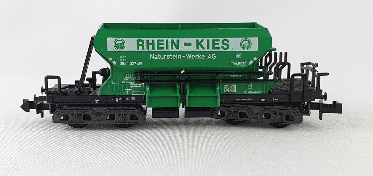 Minitrix 51 3569 00 DB Schotterwagen "RHEIN-KIES Naturstein Werke AG" OVP (MBG3)