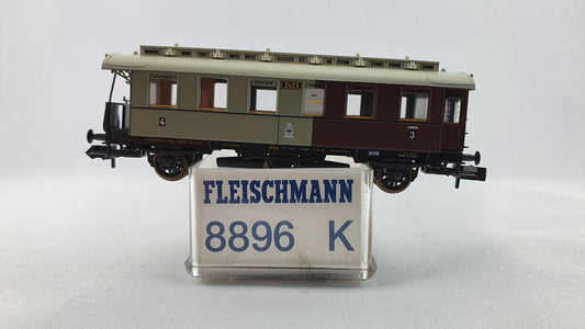 Fleischmann 8896 K KPEV Durchgangswagen 3-achsig 3./4. Kl. OVP (DP125)