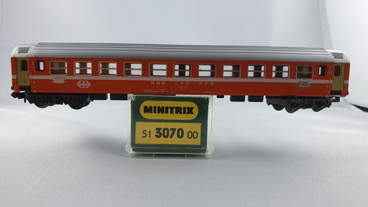 Minitrix 51 3070 00 SBB Schnellzugwagen 2. Kl. orange OVP (WP13)