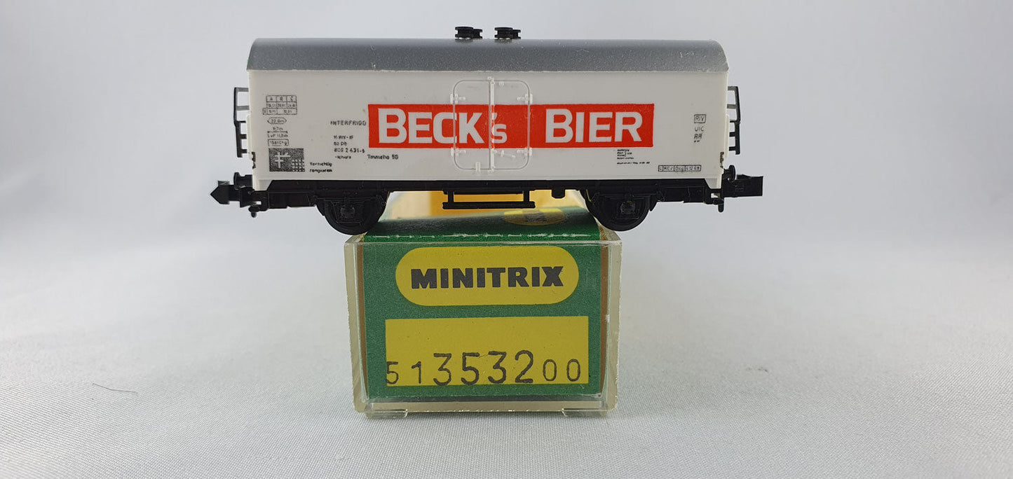 Minitrix 51 3532 00 DB Bierwagen "Becks Bier" OVP (E252)