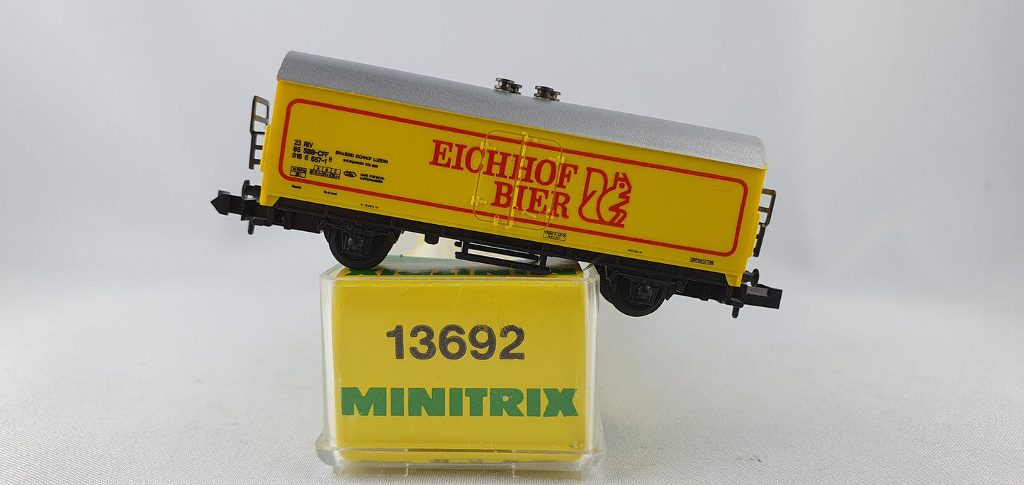Minitrix 13692 SBB Bierwagen "Eichhof Bier" OVP (DG528)