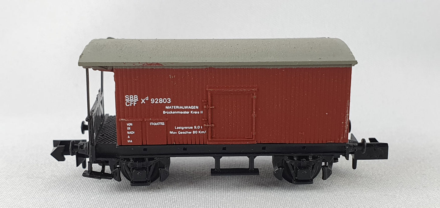 SwissToys 3 SBB Flachdachwagen braun mit Brb (DG477)