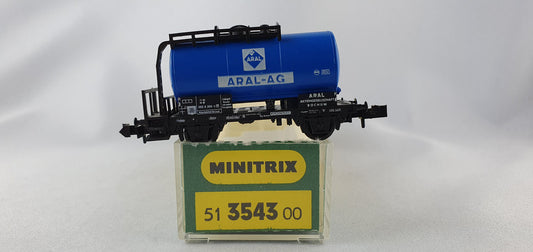 Minitrix 51 3543 00 DB tank car "ARAL AG" original packaging (WG20) 