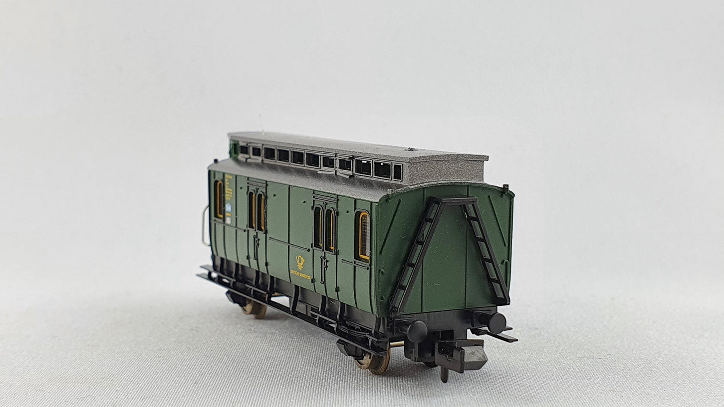 Fleischmann 8050 DBP Bahnpostwagen mit Bremserhaus OVP (DP128)