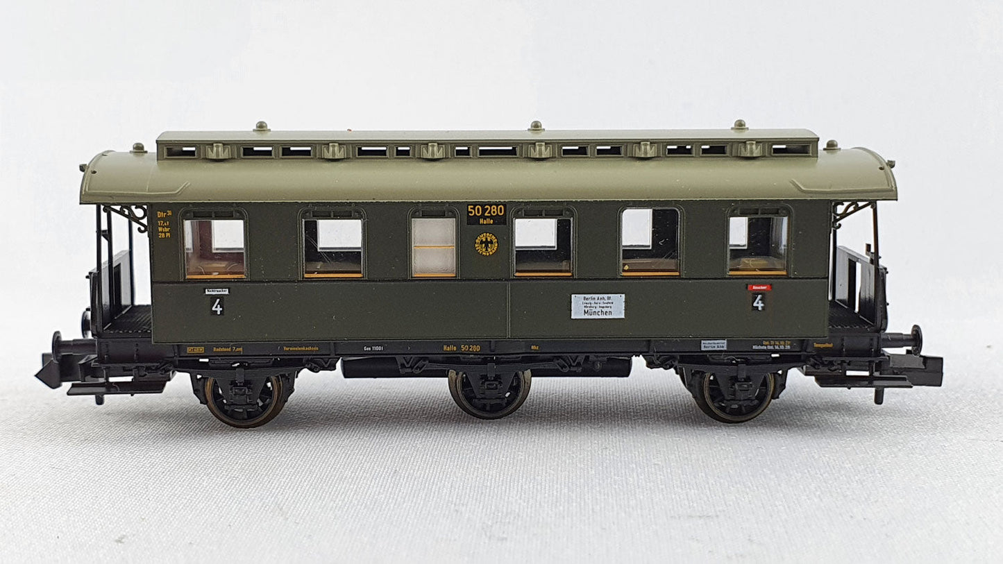 Fleischmann 8875 K DRG passenger car 4th class with load compartment with spoked wheels RARITY OVP (DP123) 