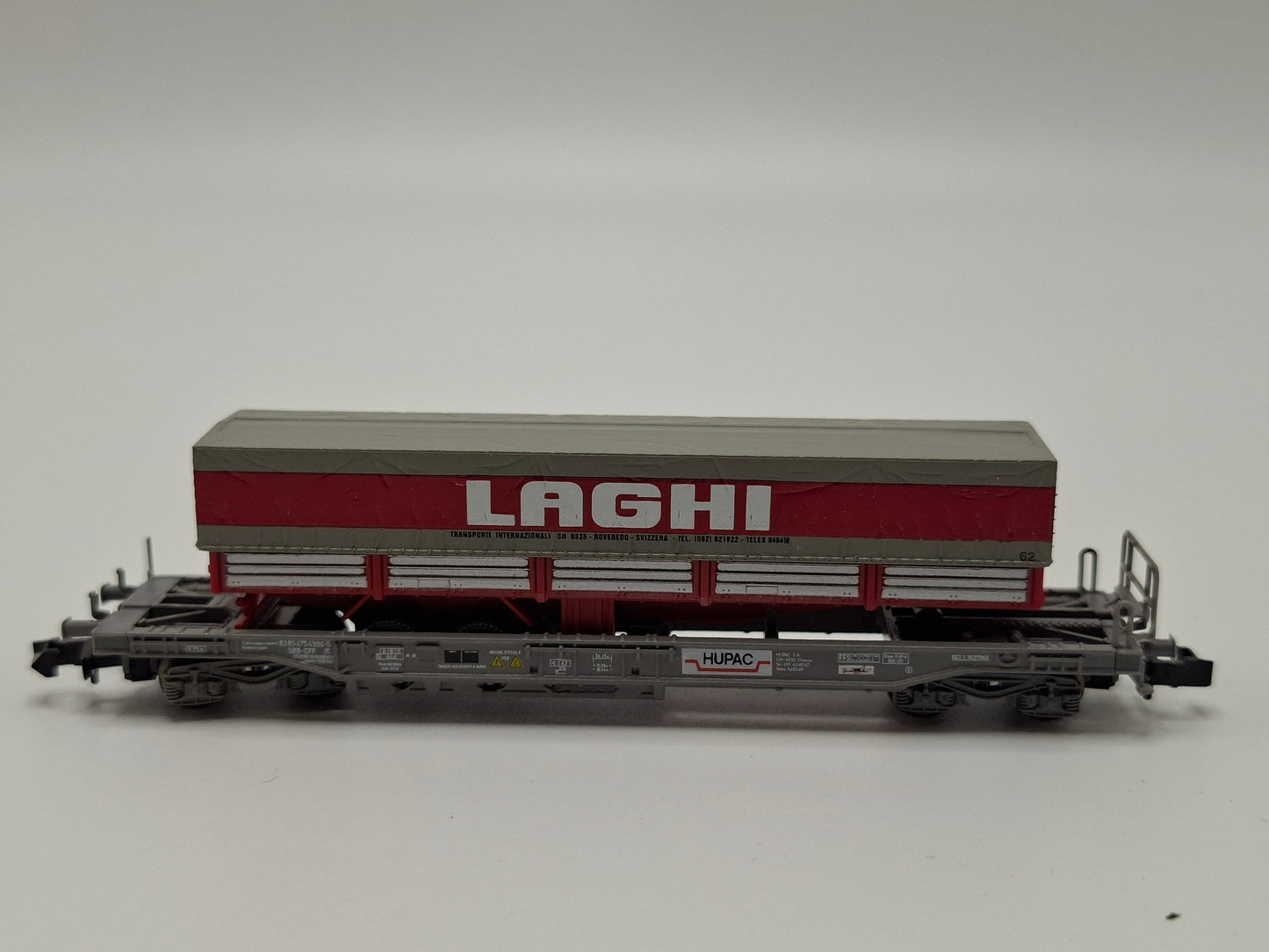 Roco 25295 wagon poche Hupac, avec semi-remorque « LAGHI » emballage d’origine (MGN15)