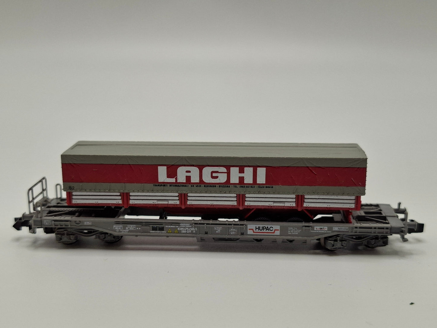 Roco 25295 wagon poche Hupac, avec semi-remorque « LAGHI » emballage d’origine (MGN15)