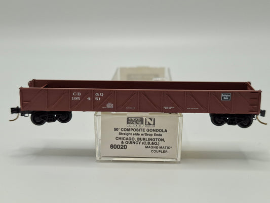 Micro Trains 60020 CB&Q Hochbordwagen 50 Fuss OVP (E US65)