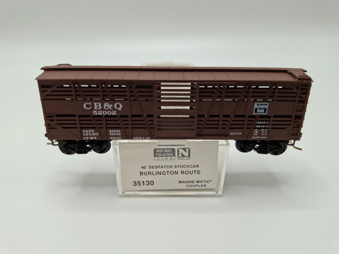 Micro Trains 35130 CB&Q Viehwagen Holz 40 Fuss OVP (E US32)