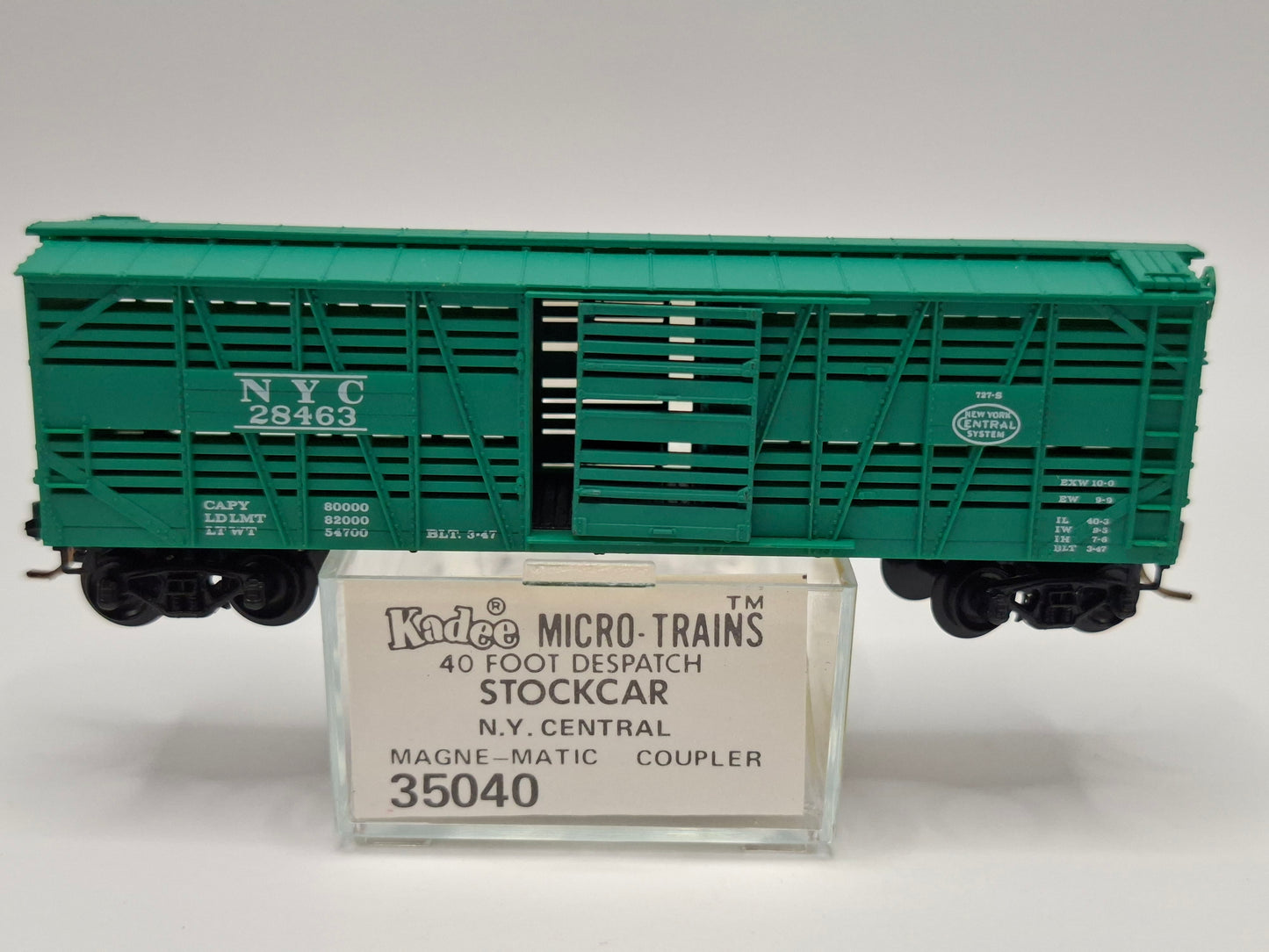 Micro Trains 35040 NYC Viehwagen grün 40 Fuss OVP (E US198)