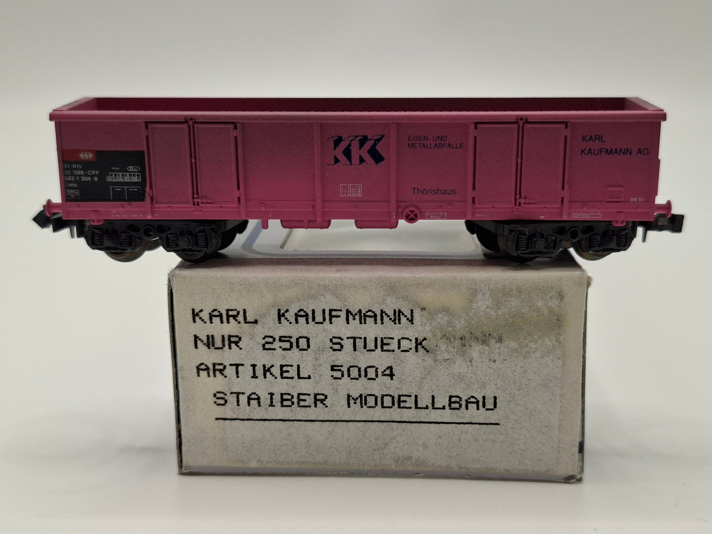 Staiber / Lima 5004 SBB Wagon à bords hauts rose, "KK - Karl Kaufmann" Édition limitée 250 pièces Emballage d'origine (MGN16)